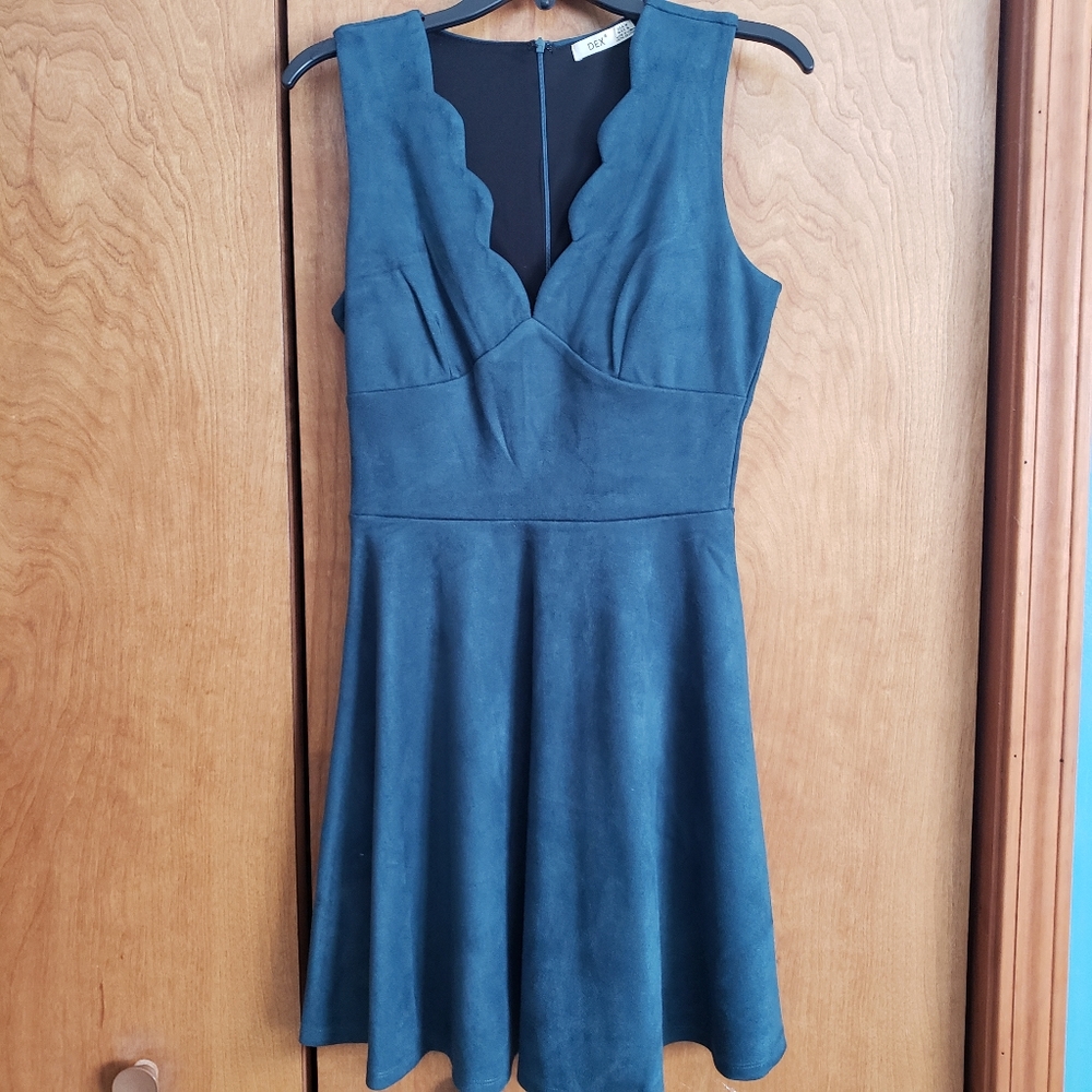 Dex Teal Suede Dress